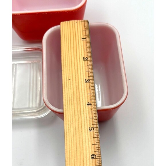VTG Glass Food Saver - Small Refrigerator Dish w/Lid Square + 2 Pyrex Containers - Picture 9 of 9